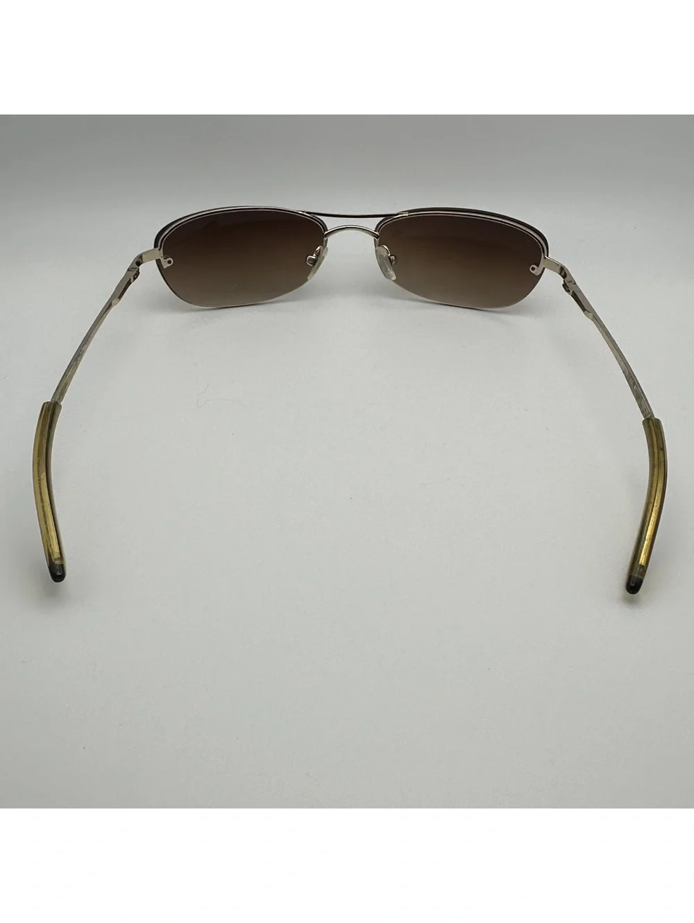 Fossil Men's Rimless Aviator Sunglasses with Brown Gradient Lenses